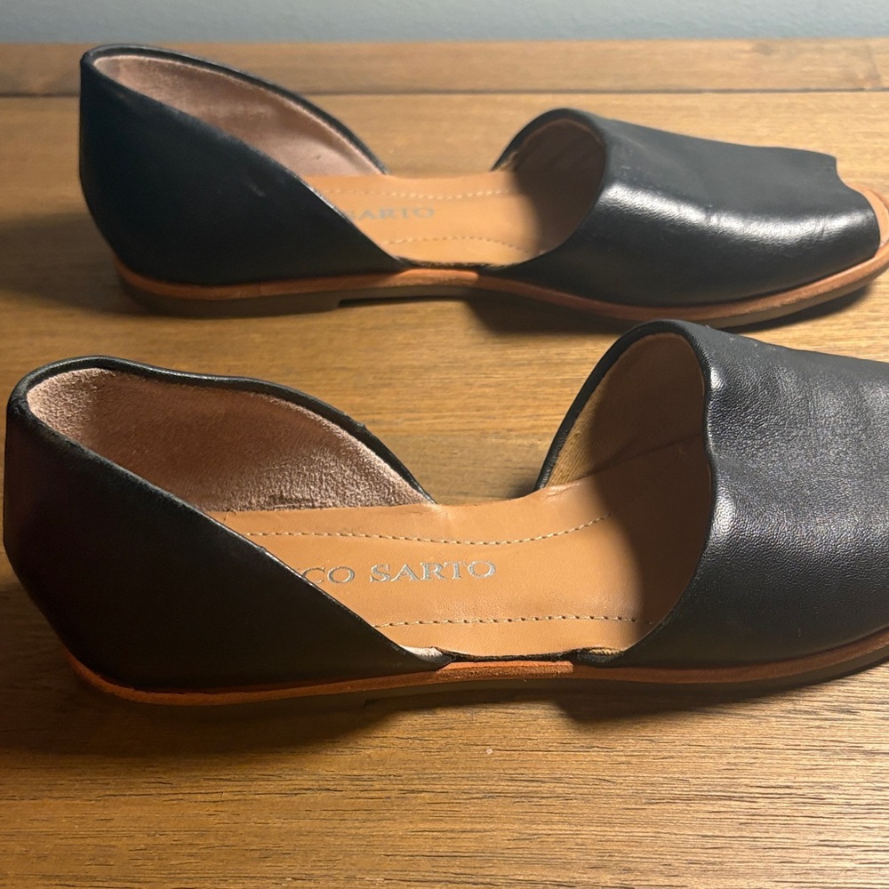 Franco Sarto Black Leather Flats - Picture 5 of 5